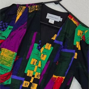 Vintage Howard Wolf 80s Peplum Blazer Jacket 8 Maximalist Puff Sleeve